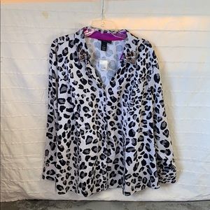 Lane Bryant NWT size 28 blouse with sequin collar